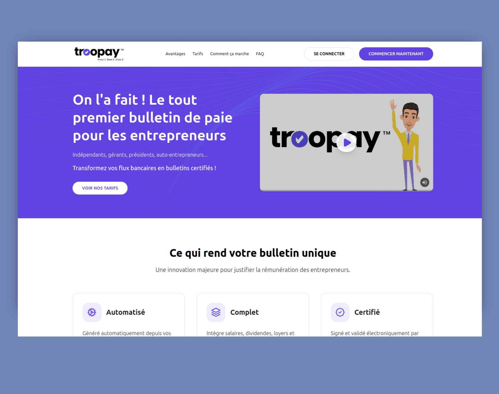 Screenshot of Troopay